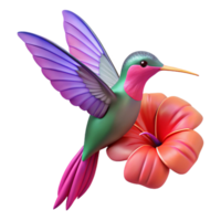 impressive modern A graceful hummingbird hovering over a vibrant fuchsia flower, captured in slow motion, with a macro photography style exclusive png