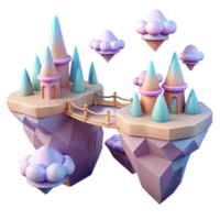impressive classic Floating islands, connected by shimmering bridges, pastel colors, ethereal atmosphere, surreal style original png