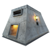 vibrant rustic Minimalist concrete bunker, stark geometry, single light source, austere style exclusive png