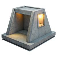 magnífico tradicional minimalista concreto bunker, rígido geometria, solteiro luz fonte, austero estilo Alto qualidade png
