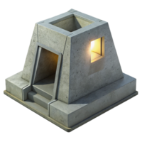 elegant minimalist Minimalist concrete bunker, stark geometry, single light source, austere style original png
