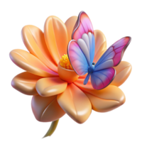 magnificent creative A delicate butterfly perched on a vibrant flower, lit by soft, diffused sunlight, in a macro photography style 4K png