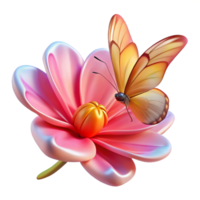 wonderful minimalist A delicate butterfly perched on a vibrant flower, lit by soft, diffused sunlight, in a macro photography style high resolution png