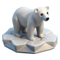 beautiful minimalist A lone polar bear standing on an ice floe, surrounded by a vast, icy landscape, in a stark, monochromatic style 4K png