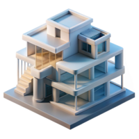 impressive vintage 3D-printed house, layered construction, complex forms, experimental materials, architectural visualization exclusive png