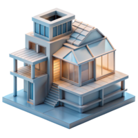 elegant classic 3D-printed house, layered construction, complex forms, experimental materials, architectural visualization authentic png