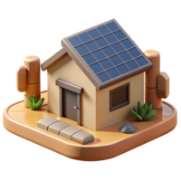 stunning modern Solar-powered house, photovoltaic panels, energy-efficient design, desert setting, architectural rendering 4K png