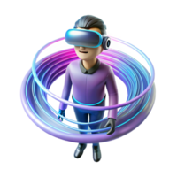 magnificent traditional A solitary figure in a virtual reality headset, surrounded by a swirling vortex of digital data, illuminated by pulsating neon colors, in a surreal, digital art style detailed png