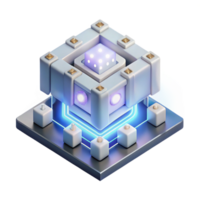 wonderful rustic A powerful quantum computer processing complex algorithms, emitting a soft, white glow, in a futuristic, isometric style premium png