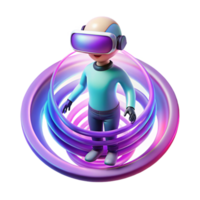 magnificent creative A solitary figure in a virtual reality headset, surrounded by a swirling vortex of digital data, illuminated by pulsating neon colors, in a surreal, digital art style 4K png