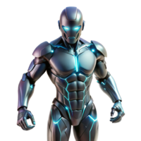 magnificent modern A futuristic exoskeleton enhancing human strength, illuminated by dynamic, shifting LED lights, in a concept art, cinematic style authentic png