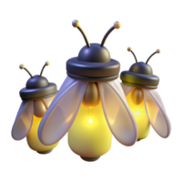 serene traditional A group of fireflies glowing in the twilight, soft ethereal light, magical realism style original png