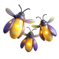 extraordinary rustic A group of fireflies glowing in the twilight, soft ethereal light, magical realism style high quality png