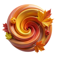 wonderful traditional A swirling vortex of autumn leaves, vibrant reds, oranges, and yellows, dynamic movement, abstract art style professional png