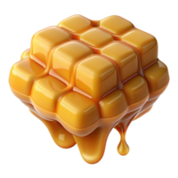 dramatic classic A honeycomb dripping with golden honey, close-up detail, warm lighting, food photography style premium png