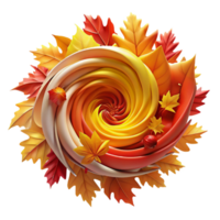 impressive abstract A swirling vortex of autumn leaves, vibrant reds, oranges, and yellows, dynamic movement, abstract art style 4K png