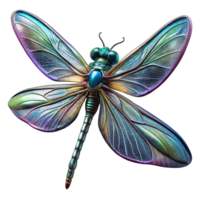 dramatic minimalist A close-up of a dragonfly's iridescent wings, intricate details and vibrant colors, macro photography style high quality png