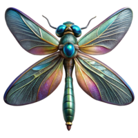 beautiful contemporary A close-up of a dragonfly's iridescent wings, intricate details and vibrant colors, macro photography style premium png
