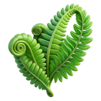 beautiful creative A lush green fern unfurling, intricate details of the fronds, soft lighting, botanical illustration style high resolution png