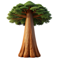 wonderful traditional A giant sequoia tree towering over the forest, textured bark and massive trunk, low angle shot, nature photography style high resolution png