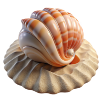 vibrant abstract A seashell resting on the sand, intricate patterns and textures, soft lighting, still life photography style 4K png