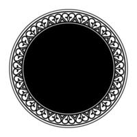 Decorative round frame for design with abstract pattern. Circle frame. Circular ornament in ethnic style. Border frame for ceramic, invitation, porcelain, embroidery, invitations, textiles, engraving vector