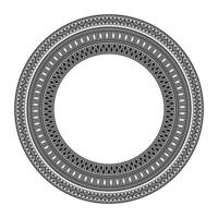 Circular ornament in ethnic style. Design with abstract pattern. Circle frame. Template for printing postcards, invitations, books, textiles, porcelain, embroidery, engraving, forging. Black and white vector