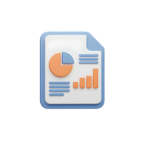 3D Render of a Business Report Document with Charts and Graphs for Data Analysis and Presentation png