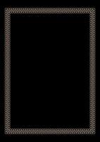 Gold rectangular Vertical Vintage Elegant Eastern ornament ornament frame. A4 format. Abstract Eastern element. Gold floral european national pattern frame arabesque. For diploma, textile, embroidery vector