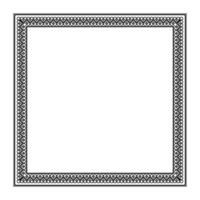 Decorative square frame for design with abstract pattern. Square byzantine empire frame. Square ornament in byzantine empire style. Border frame for invitation, porcelain, embroidery, textile vector