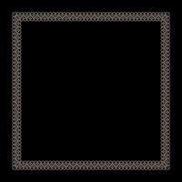 Decorative Vintage frame. Elegant element for design in Eastern style, place for text. Square gold floral european national pattern frame arabesque. Lace frame for invitations, textiles, embroider vector