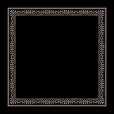 Gold square frame. Elegant element for design in Eastern style, place for text. Floral gold border. Lace illustration for invitation, greeting card, textile, engraving, embroidery, porcelain, laser