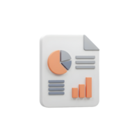 3D Render of a Business Report Document Showing Charts and Graphs Data Analysis Visualization png