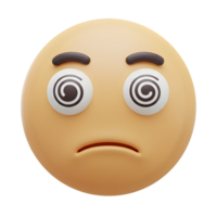 Dizzy and Confused 3D Emoji Rendering. A Digital Representation of Disorientation and Uncertainty png