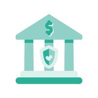 A minimalistic symbol reflecting the essence of the bank building, protection vector