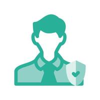 A minimalistic symbol reflecting the essence of the office worker, shield vector