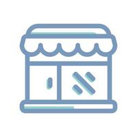 An icon made in a simplified style store building, groceries vector