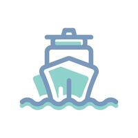 An icon made in a simplified style cargo ship vector