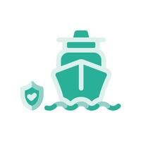 A minimalistic symbol reflecting the essence of the safe seafaring ship vector