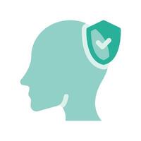 A minimalistic symbol reflecting the essence of the human head, protected vector