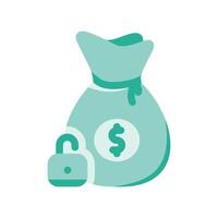 A minimalistic symbol reflecting the essence of the money, blocked account vector