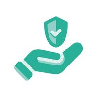 A minimalistic symbol reflecting the essence of the hand, defense vector