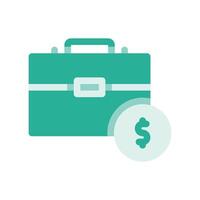 A minimalistic symbol reflecting the essence of the briefcase, money vector