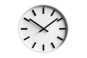 Simple Analog Clock with Black Hands on Transparent Background png