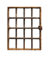 Rusty Metal Grate with Rectangular Frame and Grid Pattern png