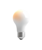 White Incandescent Lightbulb with Warm Glow on Transparent Background png