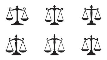 Scales of justice icon set for app and website vector