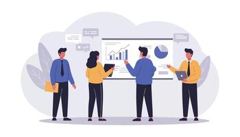 Corporate Business Presentation Data Report And Analytics Teamwork. vector