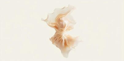 Delicate flowing fabric swirling gracefully against a plain background photo