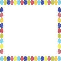 Easter eggs frame on transparent background. Easter egg hunt template with empty space for your text vector